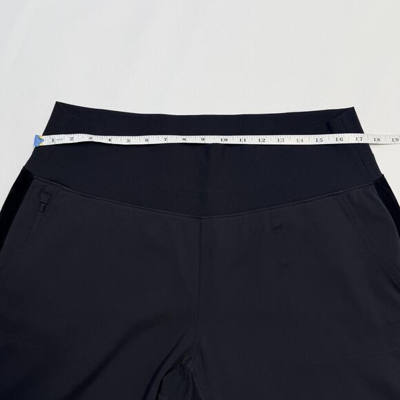 Athleta Jogger Pants Womens XL Black High Rise Rib Waist Zip Pockets Stretch - Picture 10 of 13